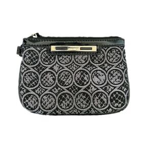 Nine West Black & Gray Zipper Wristlet